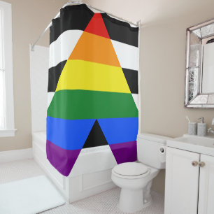 SlipperyJoes Regenbogenflagge für gerade Verbündet Duschvorhang