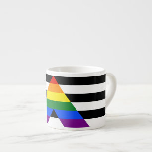 SlipperyJoes Regenbogenflagge für gerade Verbündet Espressotasse