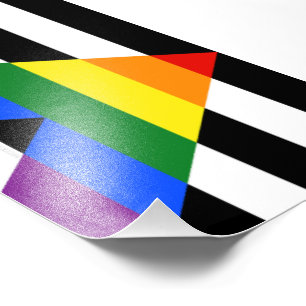 SlipperyJoes Regenbogenflagge für gerade Verbündet Fotodruck