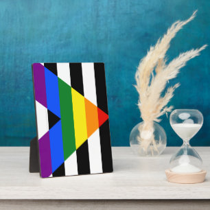 SlipperyJoes Regenbogenflagge für gerade Verbündet Fotoplatte