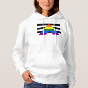 SlipperyJoes Regenbogenflagge für gerade Verbündet Hoodie