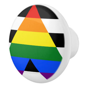 SlipperyJoes Regenbogenflagge für gerade Verbündet Keramikknauf