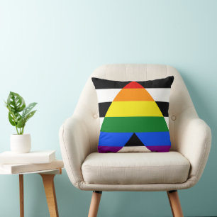 SlipperyJoes Regenbogenflagge für gerade Verbündet Kissen