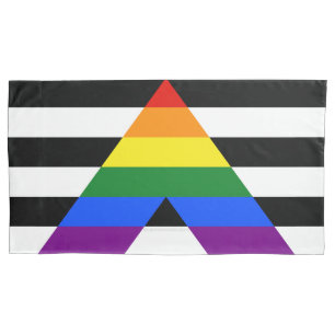 SlipperyJoes Regenbogenflagge für gerade Verbündet Kissenbezug