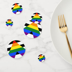 SlipperyJoes Regenbogenflagge für gerade Verbündet Konfetti