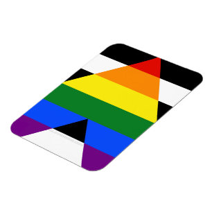 SlipperyJoes Regenbogenflagge für gerade Verbündet Magnet