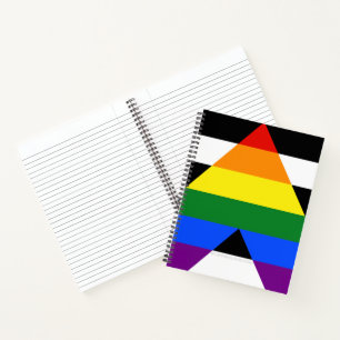 SlipperyJoes Regenbogenflagge für gerade Verbündet Notizbuch