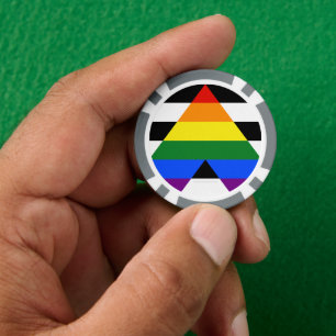 SlipperyJoes Regenbogenflagge für gerade Verbündet Pokerchips