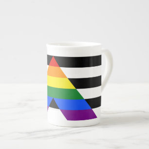 SlipperyJoes Regenbogenflagge für gerade Verbündet Prozellantasse