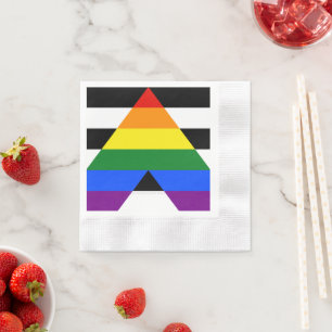 SlipperyJoes Regenbogenflagge für gerade Verbündet Serviette