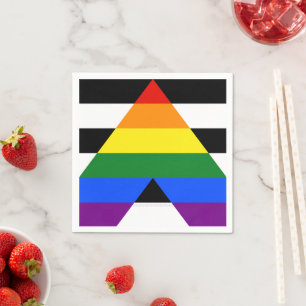 SlipperyJoes Regenbogenflagge für gerade Verbündet Serviette
