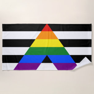 SlipperyJoes Regenbogenflagge für gerade Verbündet Strandtuch