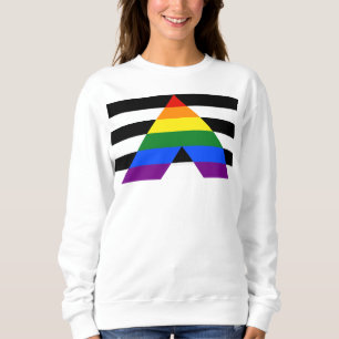 SlipperyJoes Regenbogenflagge für gerade Verbündet Sweatshirt