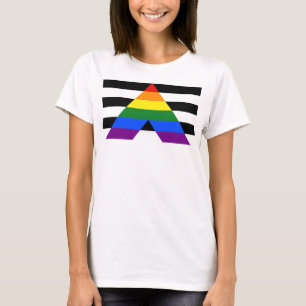 SlipperyJoes Regenbogenflagge für gerade Verbündet T-Shirt