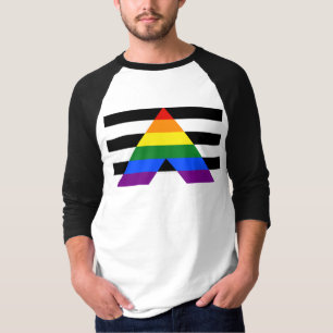 SlipperyJoes Regenbogenflagge für gerade Verbündet T-Shirt