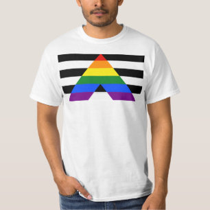 SlipperyJoes Regenbogenflagge für gerade Verbündet T-Shirt