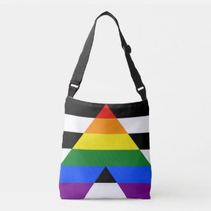 SlipperyJoes Regenbogenflagge für gerade Verbündet Tragetaschen Mit Langen Trägern