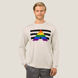SlipperyJoes Regenbogenflagge für gerade Verbündet Tri-Blend Shirt