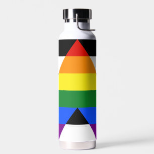 SlipperyJoes Regenbogenflagge für gerade Verbündet Trinkflasche