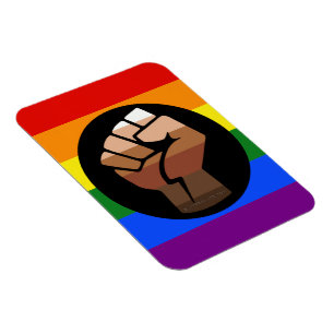 SlipperyJoes Regenbogenflagge mit erhobener Faust Magnet