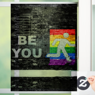 SlipperyJoes Regenbogenstolz-Farben-Panel Stadtbil Fensteraufkleber