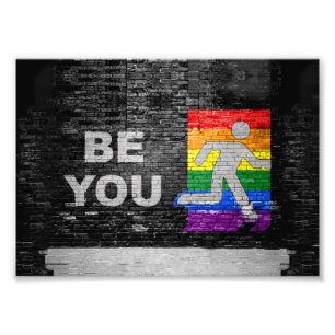 SlipperyJoes Regenbogenstolz-Farben-Panel Stadtbil Fotodruck