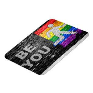 SlipperyJoes Regenbogenstolz-Farben-Panel Stadtbil Magnet