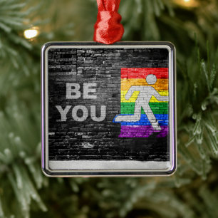 SlipperyJoes Regenbogenstolz-Farben-Panel Stadtbil Ornament Aus Metall