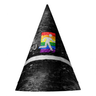 SlipperyJoes Regenbogenstolz-Farben-Panel Stadtbil Partyhütchen