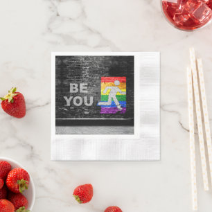 SlipperyJoes Regenbogenstolz-Farben-Panel Stadtbil Serviette