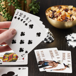 SlipperyJoe's rette Pferd reit Stroh Cowboyhut Mus Spielkarten