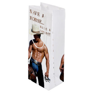 SlipperyJoe's rette Pferd reite Strohhut Cowboyhut Geschenktüte Für Weinflaschen