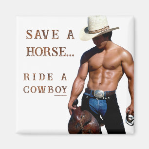 SlipperyJoe's rette Pferd reite Strohhut Cowboyhut Magnet