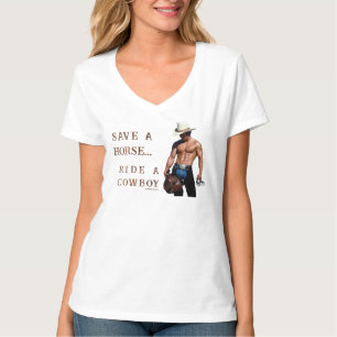 SlipperyJoe's rette Pferd Reitstroh Cowboyhut Mus T-Shirt