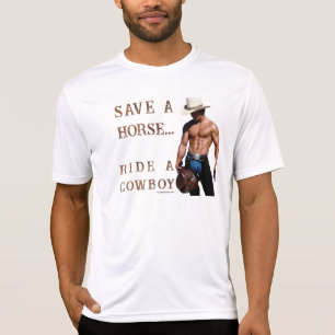 SlipperyJoe's Rettet ein Pferd reiten Ein Cowboy,  T-Shirt