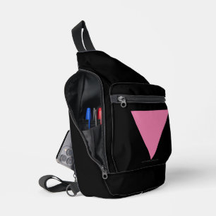 SlipperyJoe's rosa Dreiecksflagge hellrosa Symbol Crossbody Bag