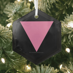 SlipperyJoe's rosa Dreiecksflagge hellrosa Symbol Ornament Aus Glas