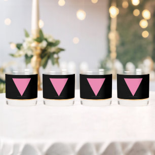 SlipperyJoe's rosa Dreiecksflagge hellrosa Symbol Whiskyglas
