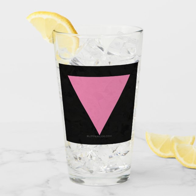 SlipperyJoe's rosa Triangle-Symbol in rosa Glas (Vorderseite Ice)