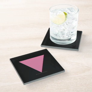 SlipperyJoe's rosa Triangle-Symbol in rosa Glasuntersetzer