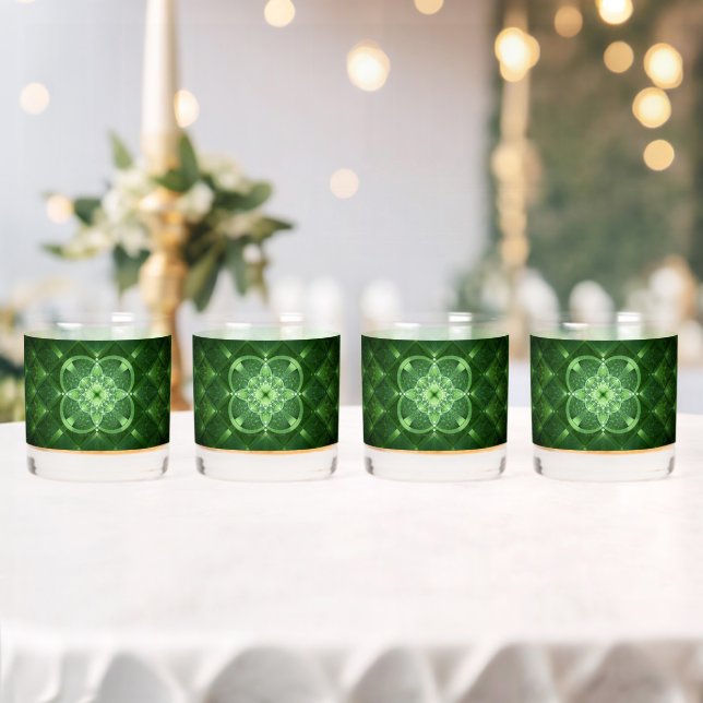 SlipperyJoe's Saint Patrick's Day glowing four lea Whiskyglas (Insitu (Hochzeit))