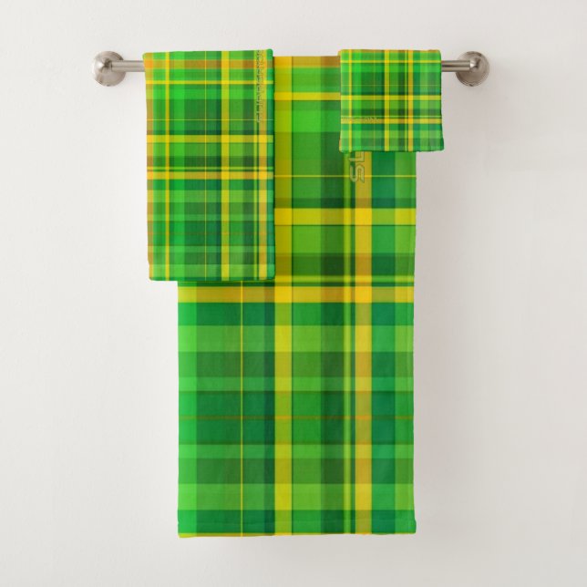 SlipperyJoe's Saint Patrick's Day Green-Gelb-Pla Badhandtuch Set (Insitu)