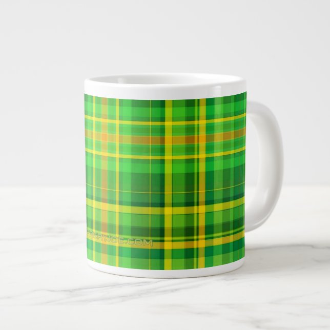 SlipperyJoe's Saint Patrick's Day Green-Gelb-Pla Jumbo-Tasse (Vorderseite Rechts)
