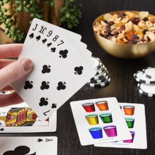 SlipperyJoe's Schnapsgläser sechs Tassen horizonta Spielkarten