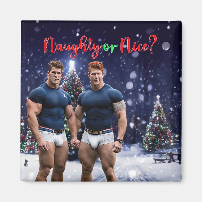 SlipperyJoe's schneebedeckte Weihnachtsbaum Magnet (Vorne)