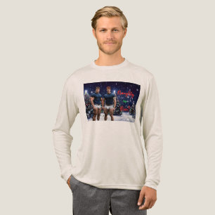 SlipperyJoe's schneebedeckte Weihnachtsbaum Tri-Blend Shirt