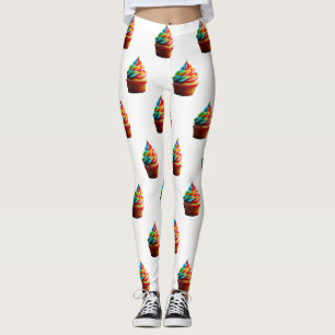 SlipperyJoe's schwindelerregender Regenbogen-Cupca Leggings