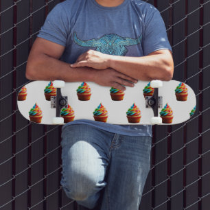 SlipperyJoe's schwindelerregender Regenbogen-Cupca Skateboard