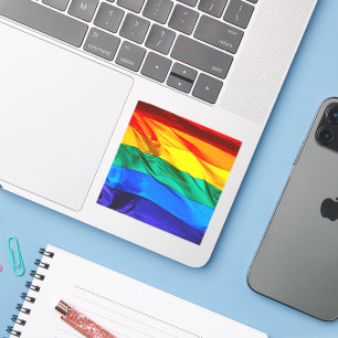 SlipperyJoe's schwule Regenbogenflagge weht rot or Aufkleber