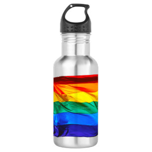 SlipperyJoe's schwule Regenbogenflagge weht rot or Edelstahlflasche